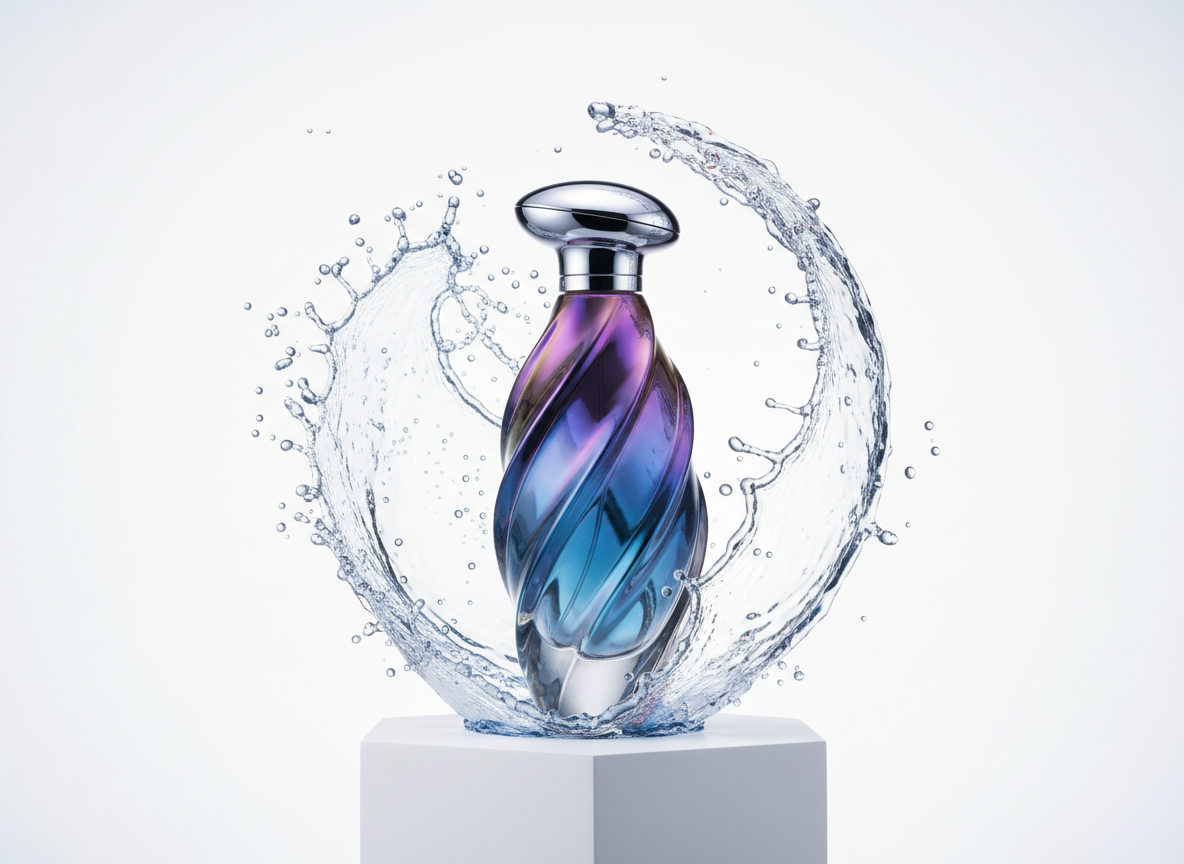 Professional product photography of a perfume bottle
